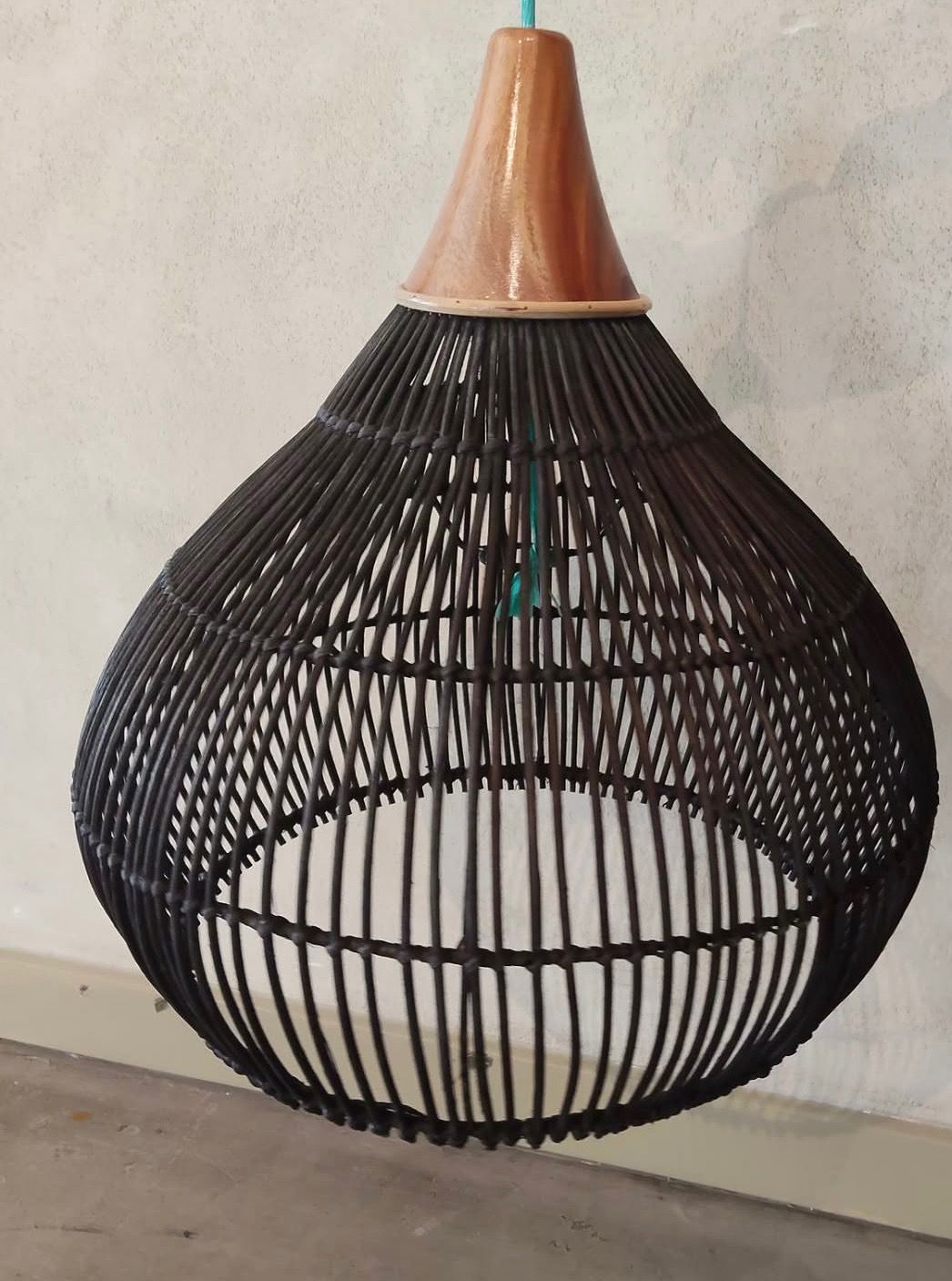 Black Rattan Lamp Shade